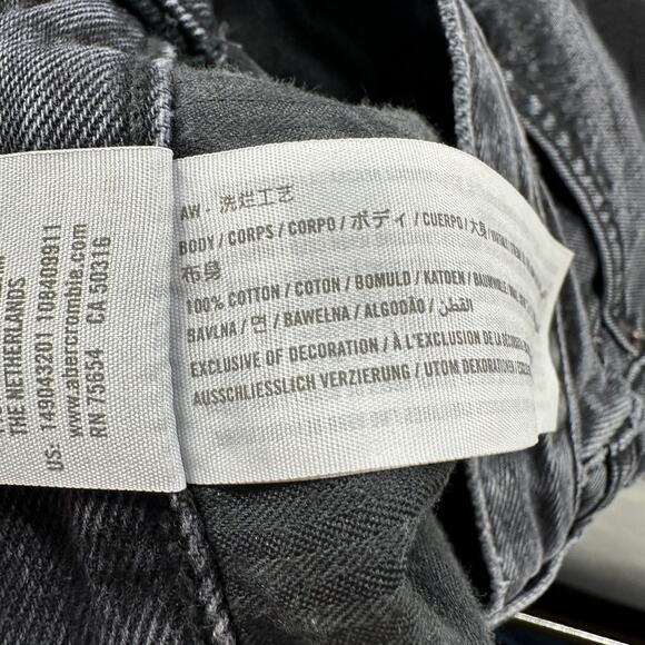 Abercrombie & Fitch Shorts Womens 25 Black Gray Mid Rise Boyfriend Denim Cut Off - Picture 4 of 10